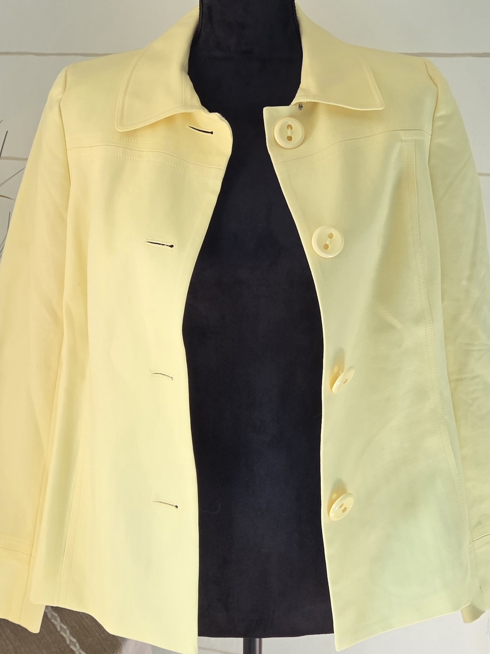 Vintage Y2K Judith Hart Yellow Pinstripe Lined Blazer Jacket Archival Career